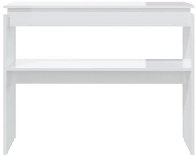 Mesa consola 102x30x80 cm derivados madeira branco brilhante