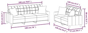 2 pcs conjunto de sofás com almofadas couro artificial creme