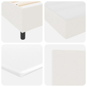 Cama Box com Colchão &amp; LED Crema 100x200 cm em Tecido de Veludo