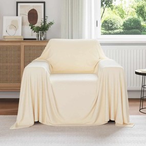 vidaXL Cobertores de Sofá 6 pcs Creme 210 x 140 cm Lã