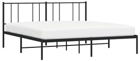 Estrutura de cama com cabeceira 193x203 cm metal preto