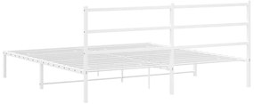 Estrutura de cama com cabeceira 180x200 cm metal branco