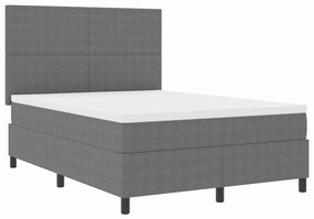 Cama Box Spring com Colchão Cinza Claro 140x200 cm Tecido de Corduroy