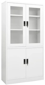 Armário de escritório 90x40x180 cm aço branco