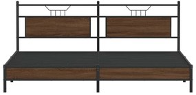 Estrutura cama sem colchão 200x200cm metal carvalho castanho