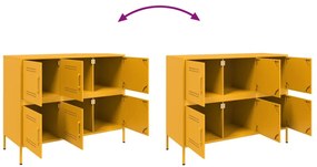 Aparador 100,5x39x79 cm aço amarelo mostarda