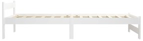 Estrutura de cama 90x200 cm madeira pinho maciço branco