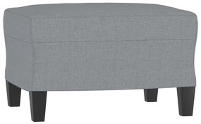 Sofá Cinha Chaise Longue - De 3 Lugares com Apóio de Pés - Cor Cinza C