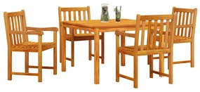 Conjunto de Jantar de Jardim de 5 Peças - Madeira de Acácia Sólida