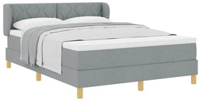 Cama Box Spring com Colchão vidaXL Cinza Claro 140x200 cm Tecido