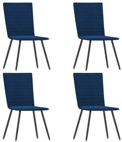 Cadeiras de jantar 4 pcs veludo azul