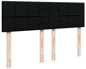 Cama com molas/colchão 160x200 cm tecido preto