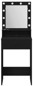 Mesa de Maquiagem vidaXL com Luzes LED Carvalho Preto 50x41x135 cm