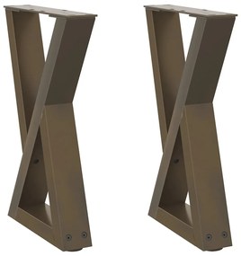 Pés para mesa de centro 2 peças aço natural 38x(42-43,3) cm aço