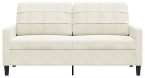 Sofá de 2 lugares veludo 140 cm cor creme
