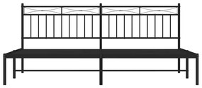 Estrutura de cama com cabeceira 193x203 cm metal preto