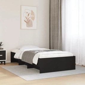 Estrutura de cama 90x200 cm derivados de madeira preto