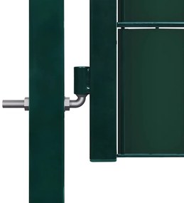 Portão de cerca 100x124 cm PVC e aço verde