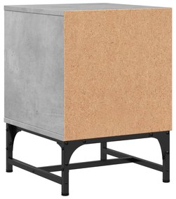 Mesa de cabeceira c/ porta de vidro 35x37x50cm cinzento cimento