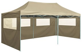 vidaXL Tenda dobrável profissional festas 4 paredes 3x6m aço creme