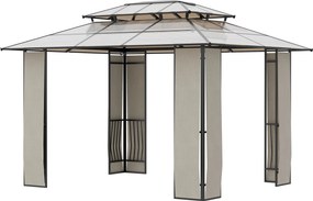 Pérgola de Jardim 3,6x3m Pérgola de Exterior com Cobertura de Policarb