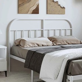 vidaXL Cabeceira de cama 135 cm metal branco