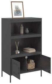 Aparador alto 68x39x113 cm aço preto