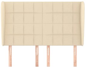 Cabeceira de cama c/ abas tecido 147x23x118/128 cm creme