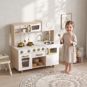 Cozinha Infantil, 74 x 29 x 81 cm, Utensílios em Aço Inoxidável, Branca