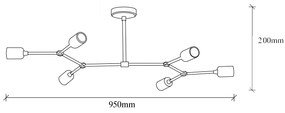 Candeeiro Chandelier Sparrow – Vintage – 95 x 48 cm