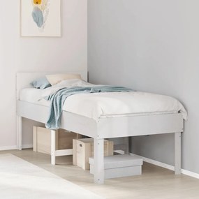 vidaXL Estrutura de cama sem colchão 80x200 cm pinho maciço branco