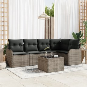Conjunto de Sofá de Jardim vidaXL de 5 Peças com Almofadas em Rattan P