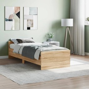 Estrutura de cama solteiro derivados madeira carvalho sonoma
