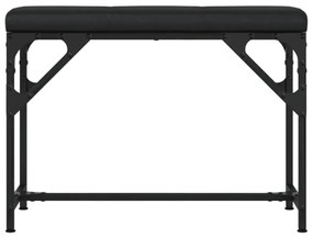 Banco de jantar 62x32x45 cm aço e couro artificial preto