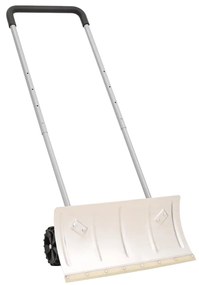 vidaXL Pá de neve com pega extensível lâmina 61 cm aço prateado