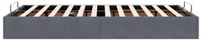 Otomano Bed Frame No Colchão Cinzento Escuro 120x190 cm Veludo