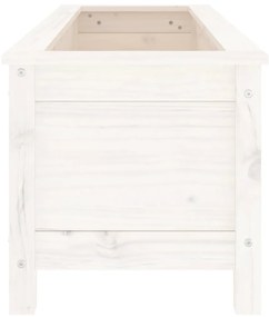 Canteiro elevado de jardim 119,5x40x39 cm pinho maciço branco