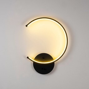 Candeeiro de Parede Moon - Preto - 33cm x 46cm x 6cm