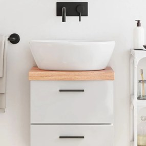 Bancada p/ WC 40x30x(2-6) cm madeira maciça tratada castanho