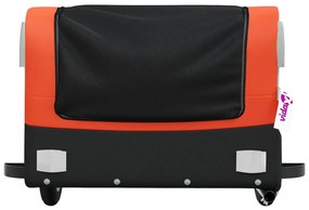 Reboque para bicicleta 30 kg ferro preto e laranja