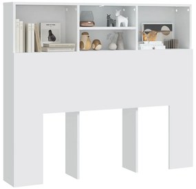 Cabeceira de cama com armário 120x19x103,5 cm branco