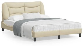 vidaXL Estrutura de cama com LED sem colchão 140x200 cm tecido