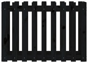 Canteiro elevado c/ design cerca 100x50x70cm pinho maciço preto