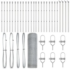Cerca Hexagonal vidaXL 0,4x50 m Aço Galvanizado