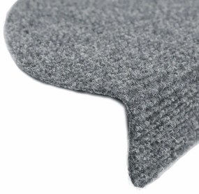 Tapetes de escada autoadesivos 30 pcs 65x21x4cm cinzento-claro