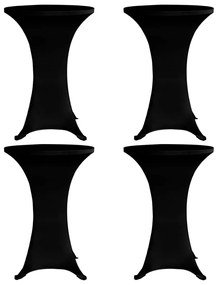 vidaXL Capa para mesa de pé elástica Ø70 cm 4 pcs preto