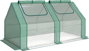 Outsunny Estufa Pequena Estufa de Exterior com Proteção Dupla Janelas Estufa para Cultivos de Plantas e Flores 180x90x90 cm Verde | Aosom Portugal