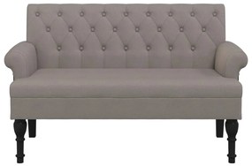 Banco com encosto 120x62x75,5 cm tecido cinza-acastanhado