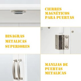 Armário de casa de banho em madeira com espelho de parede com duas portas 60 x 14,5 x 50 cm branco