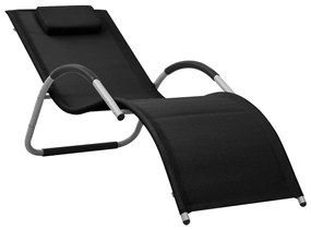 vidaXL Espreguiçadeira textilene preto e cinzento